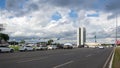 Architectural detail of the Exio Monumental in Brasilia, capital of Brazil